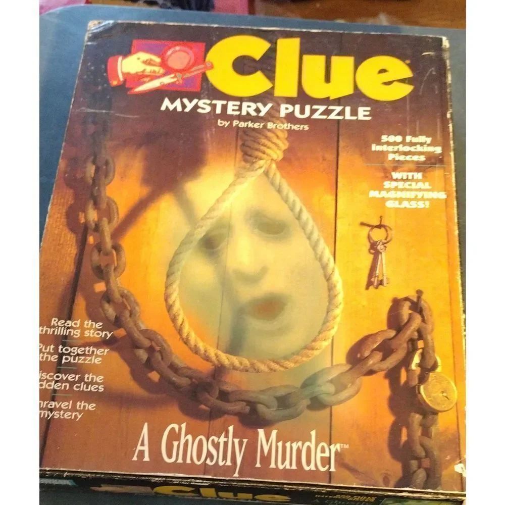 CLUE MYSTERY PUZZLE Vintage 1996 *A Ghostly Murder* 500 pc. complete Parker Bro